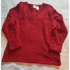 Vintage Russ Liz Claiborne Sweater Adult Red XL 14 - 16 Womens